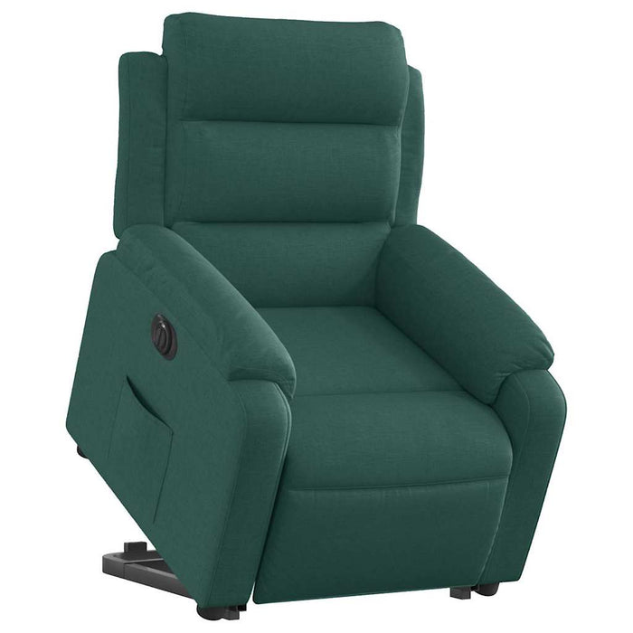 Fotoliu electric rabatabil cu ridicare, verde închis, textil - WALTI WALTI
