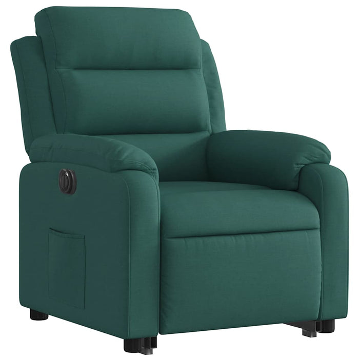 Fotoliu electric rabatabil cu ridicare, verde închis, textil - WALTI WALTI