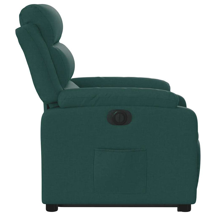 Fotoliu electric rabatabil cu ridicare, verde închis, textil - WALTI WALTI