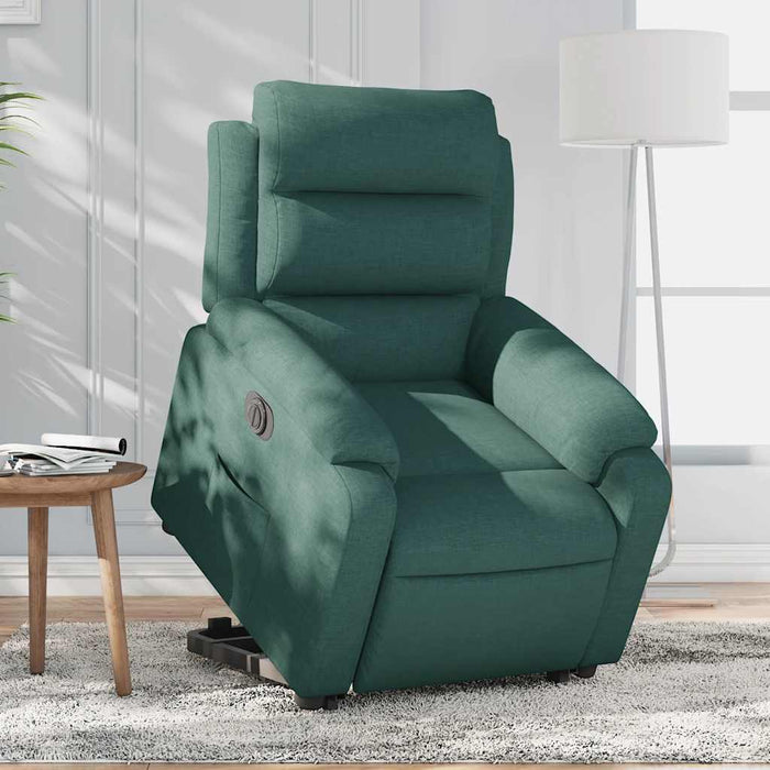 Fotoliu electric rabatabil cu ridicare, verde închis, textil - WALTI WALTI