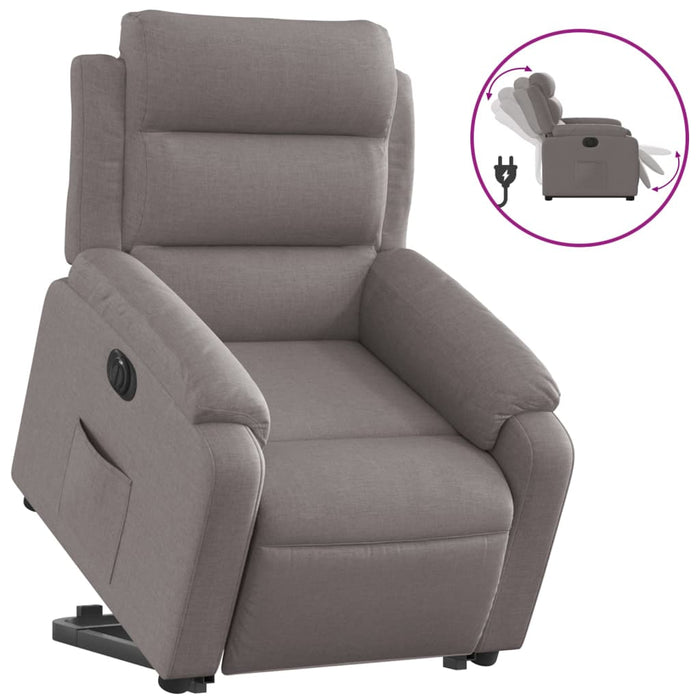 Fotoliu electric rabatabil cu ridicare, gri taupe, textil - WALTI WALTI
