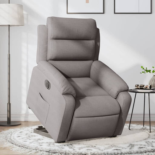 Fotoliu electric rabatabil cu ridicare, gri taupe, textil - WALTI WALTI