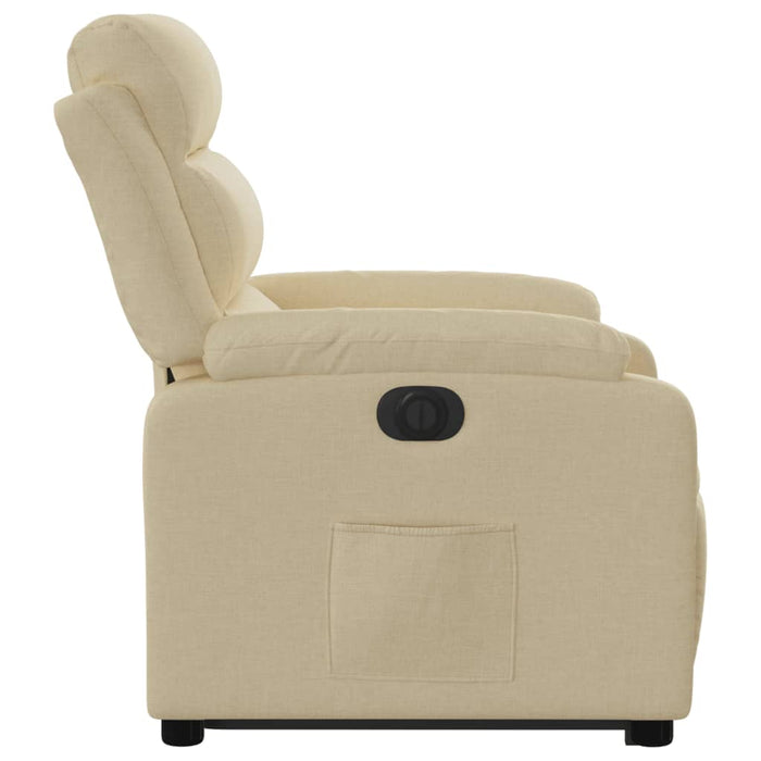 Fotoliu electric rabatabil cu ridicare, crem, textil - WALTI WALTI