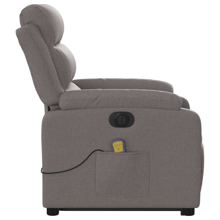 Fotoliu electric masaj rabatabil cu ridicare, gri taupe, textil WALTI