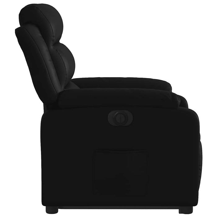Fotoliu rabatabil electric cu ridicare, negru, piele ecologică - WALTI WALTI