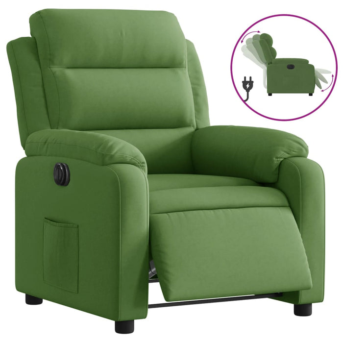 Fotoliu rabatabil electric, verde deschis, catifea - WALTI WALTI