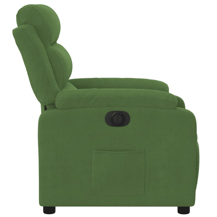 Fotoliu rabatabil electric, verde deschis, catifea - WALTI WALTI
