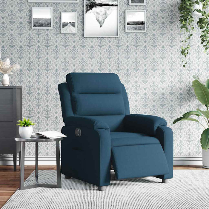 Fotoliu rabatabil electric, albastru, catifea - WALTI WALTI