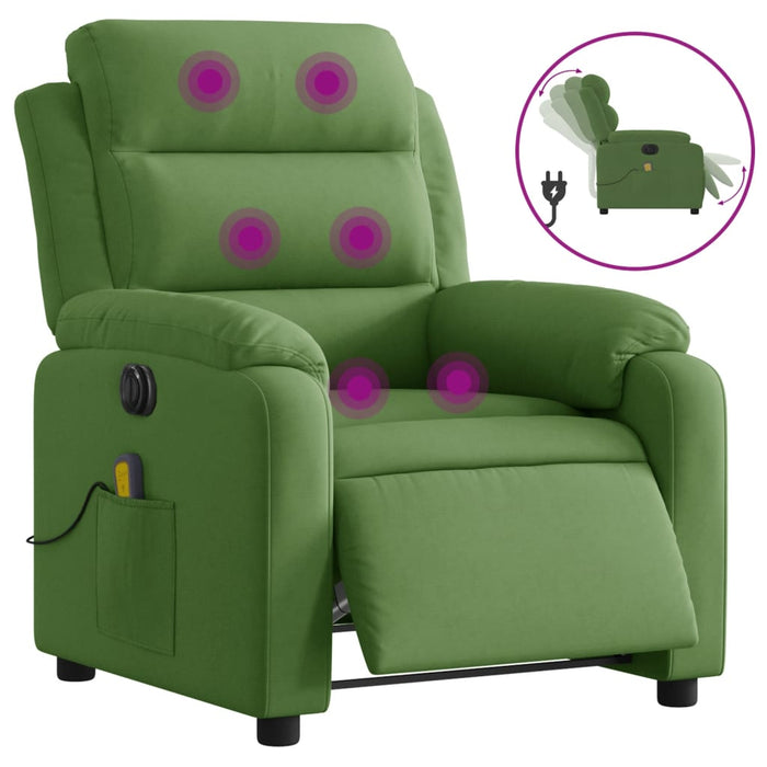 Fotoliu electric de masaj rabatabil, verde deschis, catifea - WALTI WALTI