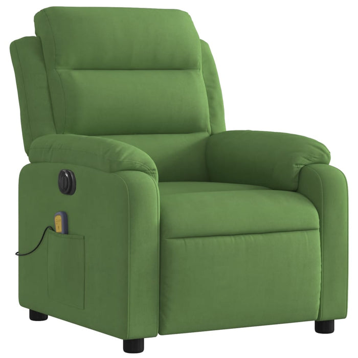 Fotoliu electric de masaj rabatabil, verde deschis, catifea - WALTI WALTI