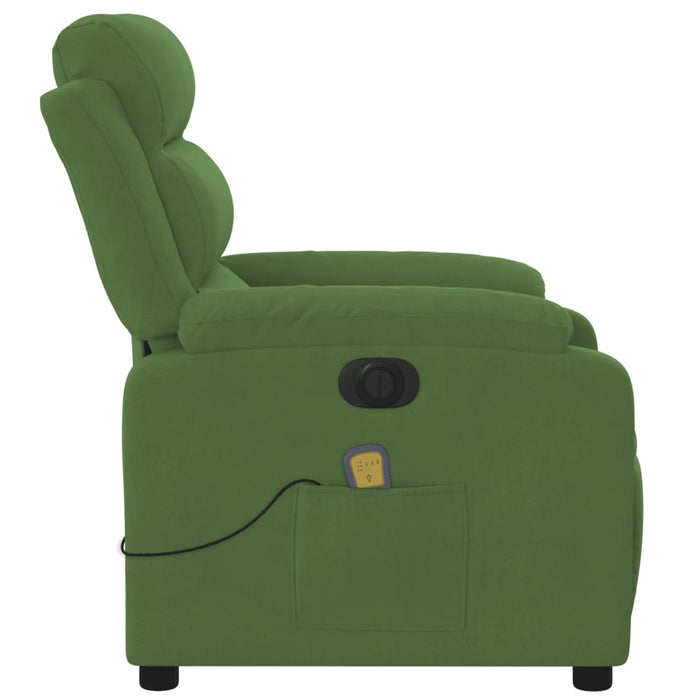 Fotoliu electric de masaj rabatabil, verde deschis, catifea - WALTI WALTI