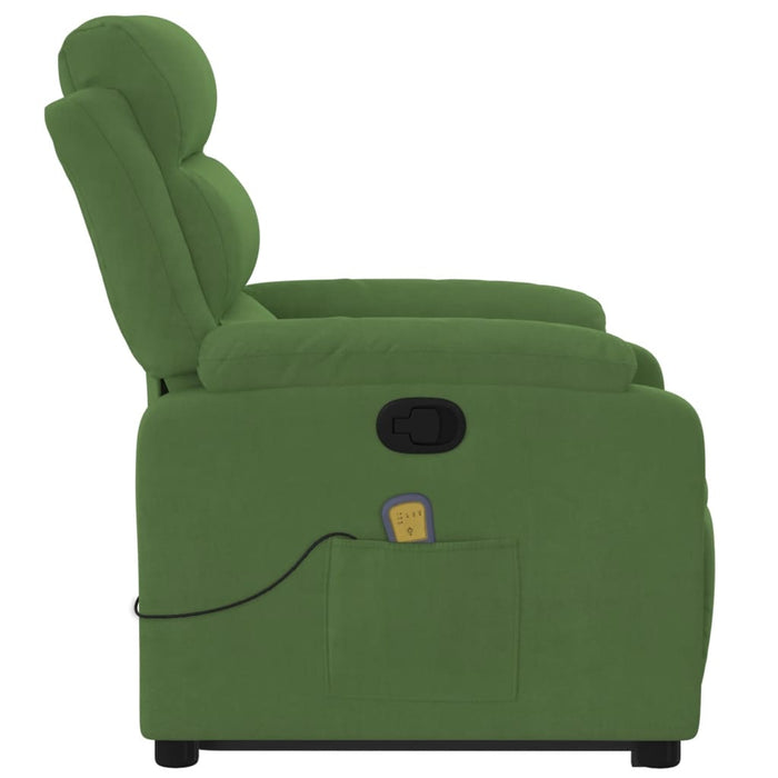 Fotoliu de masaj cu ridicare, verde deschis, catifea - WALTI WALTI