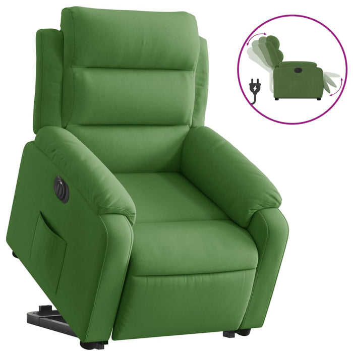 Fotoliu electric rabatabil cu ridicare, verde deschis, catifea - WALTI WALTI