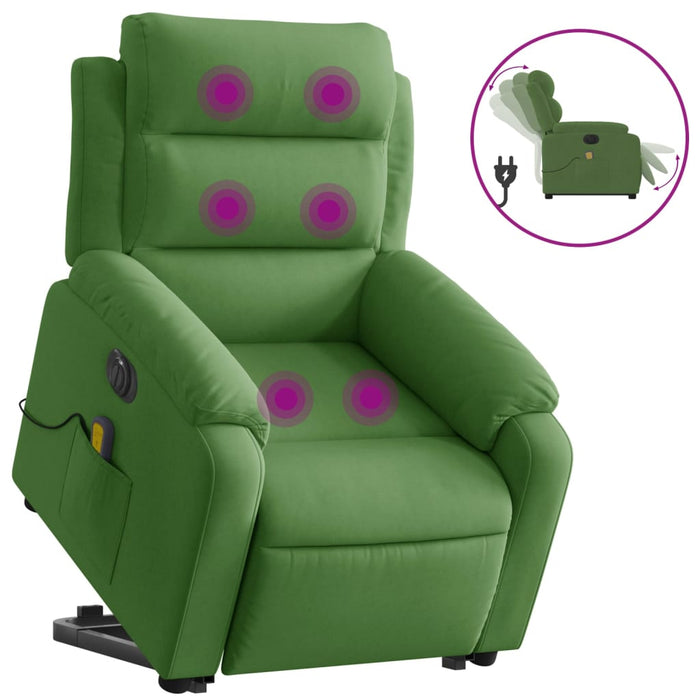 Fotoliu electric masaj rabatabil verde deschis, catifea - WALTI WALTI
