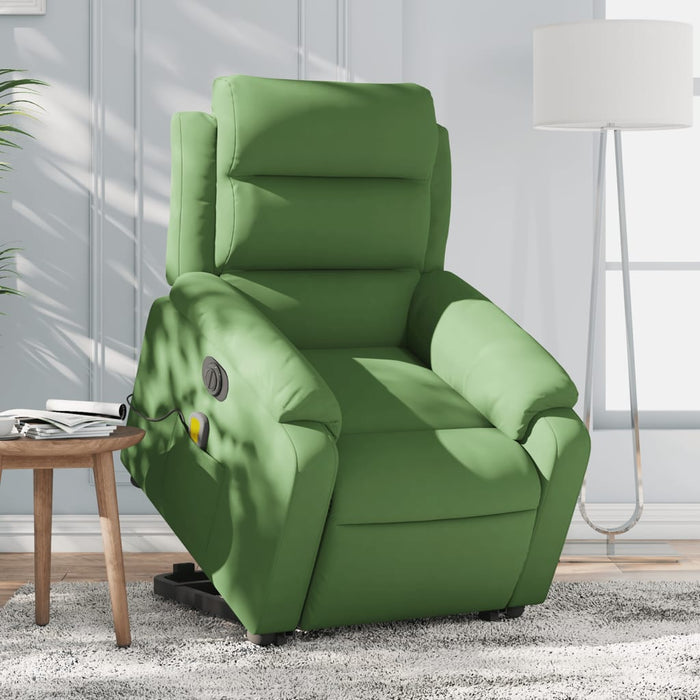 Fotoliu electric masaj rabatabil verde deschis, catifea - WALTI WALTI