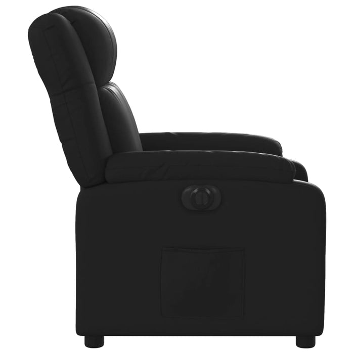 Fotoliu rabatabil electric, negru, piele ecologică - WALTI WALTI