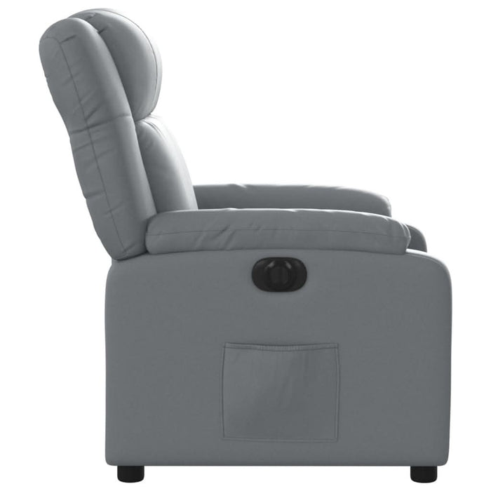 Fotoliu rabatabil electric, gri, piele ecologică - WALTI WALTI