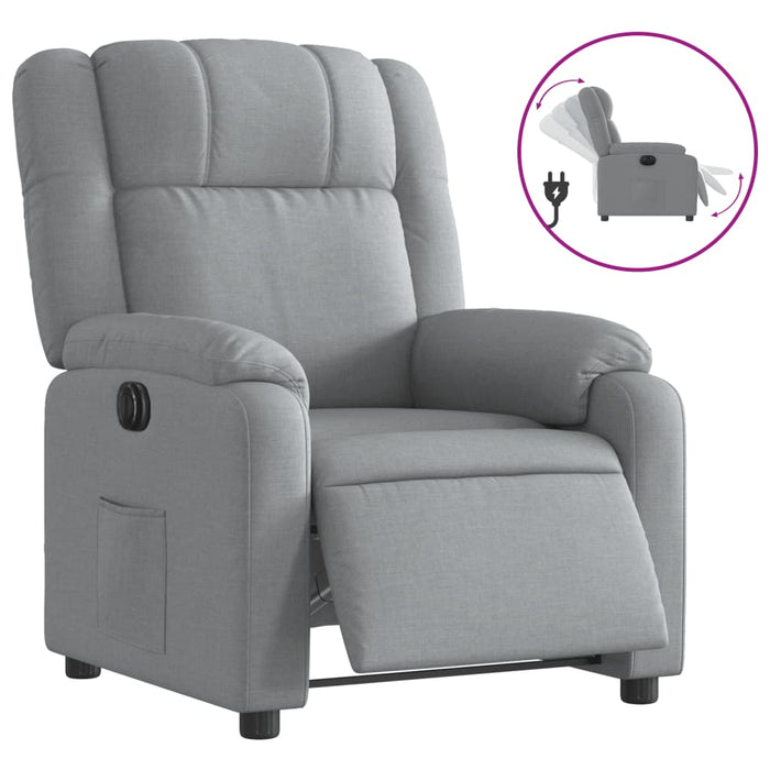 Fotoliu rabatabil electric, gri deschis, textil - WALTI WALTI