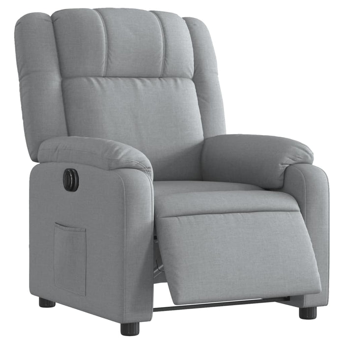 Fotoliu rabatabil electric, gri deschis, textil - WALTI WALTI