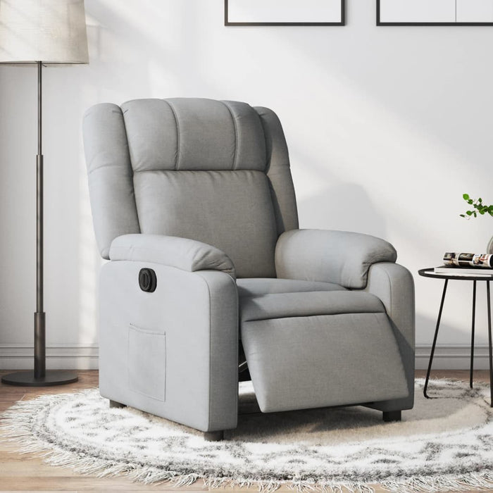 Fotoliu rabatabil electric, gri deschis, textil - WALTI WALTI