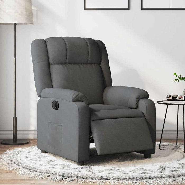 Fotoliu rabatabil electric, gri închis, material textil - WALTI WALTI