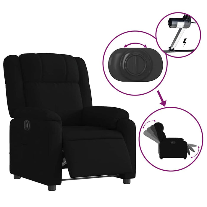 Fotoliu rabatabil electric, negru, material textil - WALTI WALTI