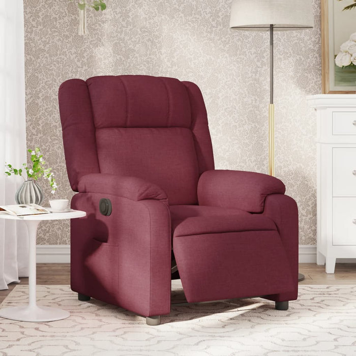 Fotoliu rabatabil electric, roșu vin, material textil - WALTI WALTI
