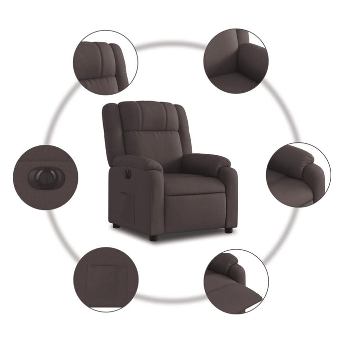 Fotoliu rabatabil electric, maro închis, material textil - WALTI WALTI