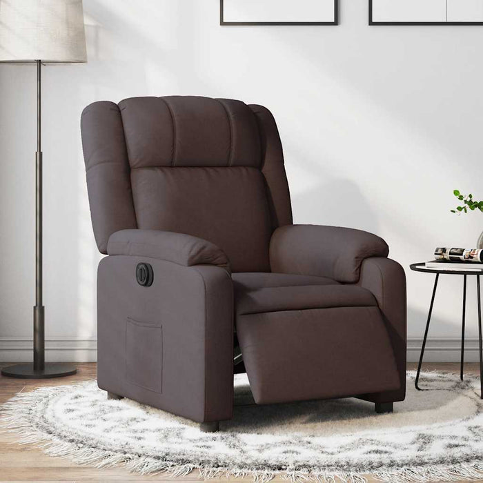 Fotoliu rabatabil electric, maro închis, material textil - WALTI WALTI