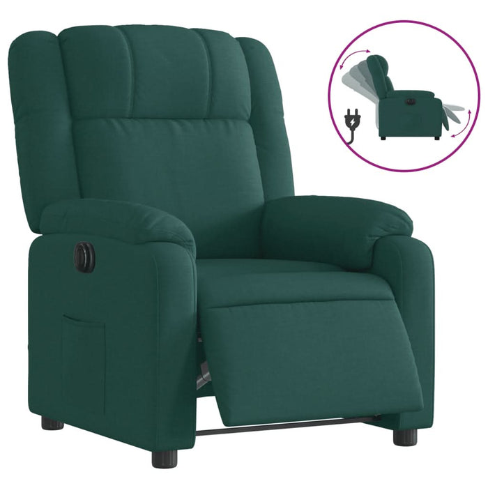 Fotoliu rabatabil electric, verde închis, material textil - WALTI WALTI