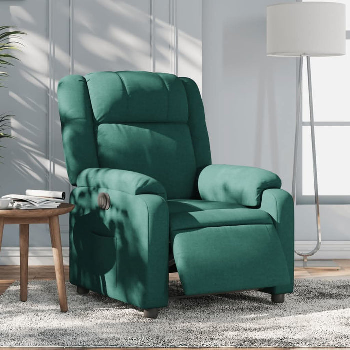 Fotoliu rabatabil electric, verde închis, material textil - WALTI WALTI