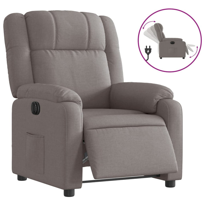 Fotoliu rabatabil electric, gri taupe, material textil - WALTI WALTI
