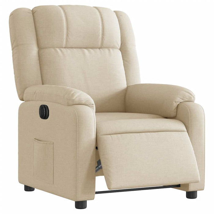 Fotoliu rabatabil electric, crem, material textil - WALTI WALTI