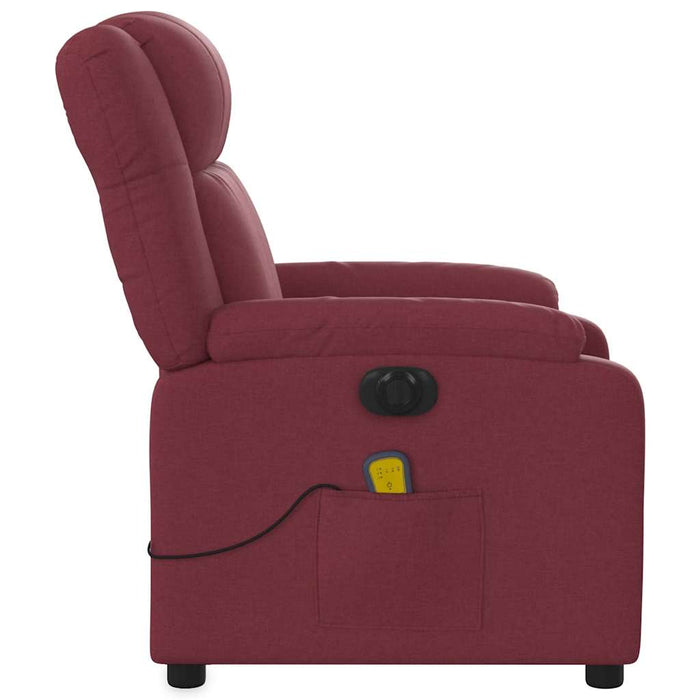 Fotoliu electric de masaj rabatabil, roșu vin, textil - WALTI WALTI