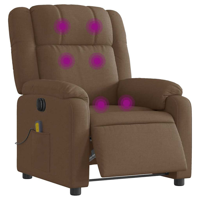 Fotoliu electric de masaj rabatabil, maro, textil - WALTI WALTI