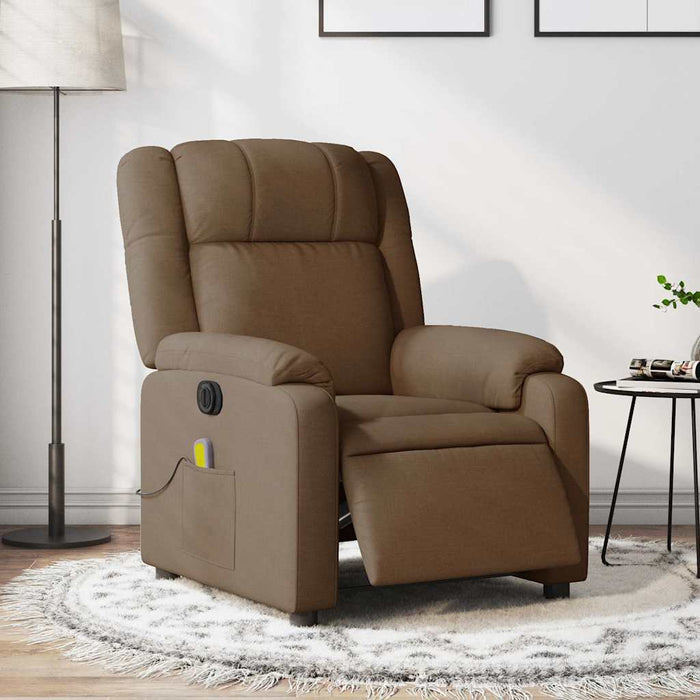 Fotoliu electric de masaj rabatabil, maro, textil - WALTI WALTI