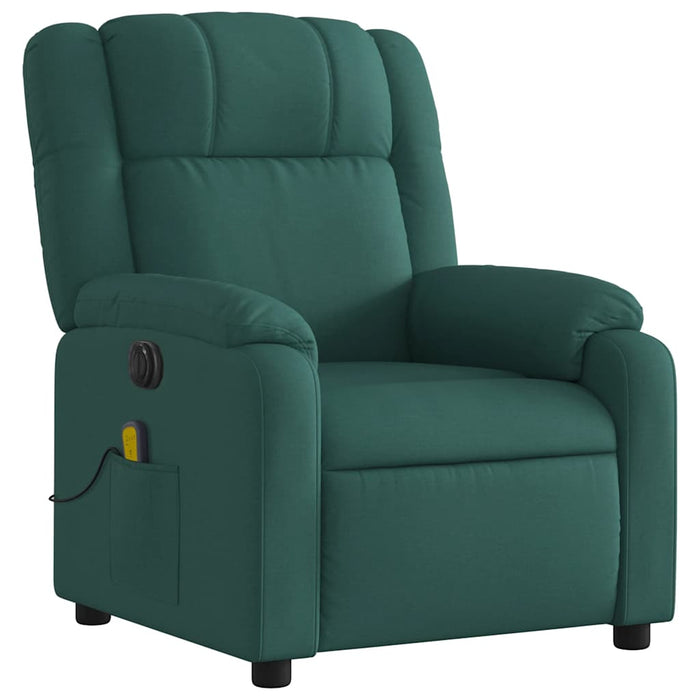 Fotoliu electric de masaj rabatabil, verde închis, textil WALTI