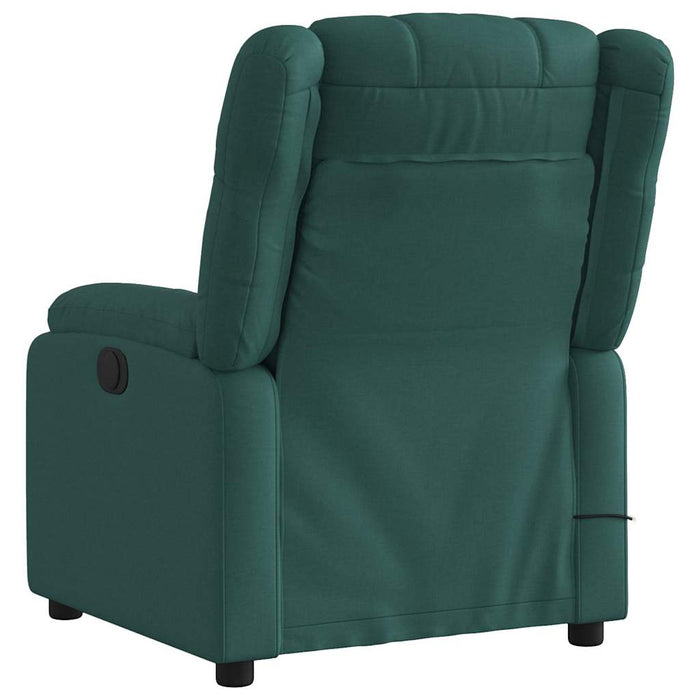 Fotoliu electric de masaj rabatabil, verde închis, textil WALTI