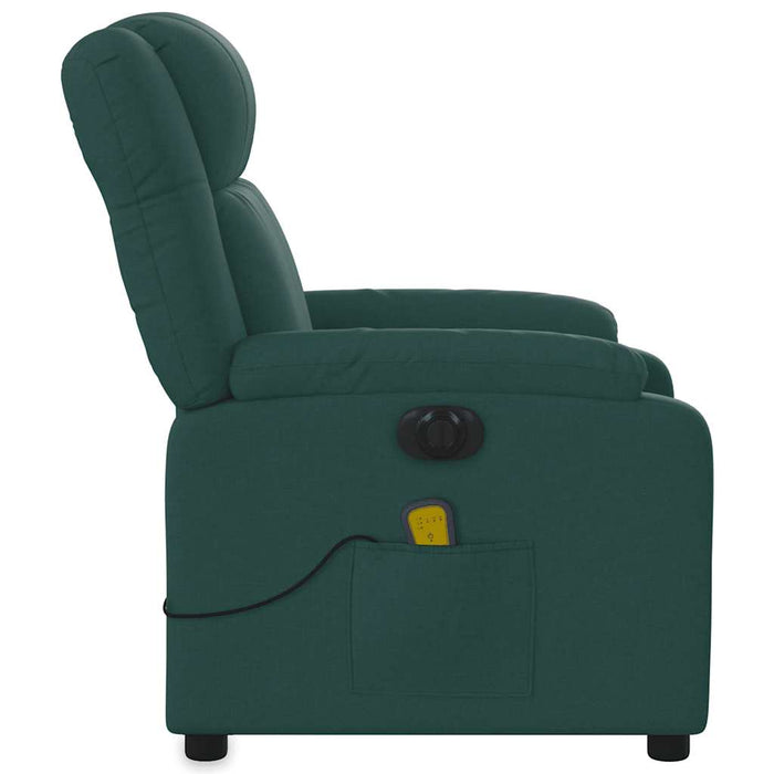 Fotoliu electric de masaj rabatabil, verde închis, textil WALTI