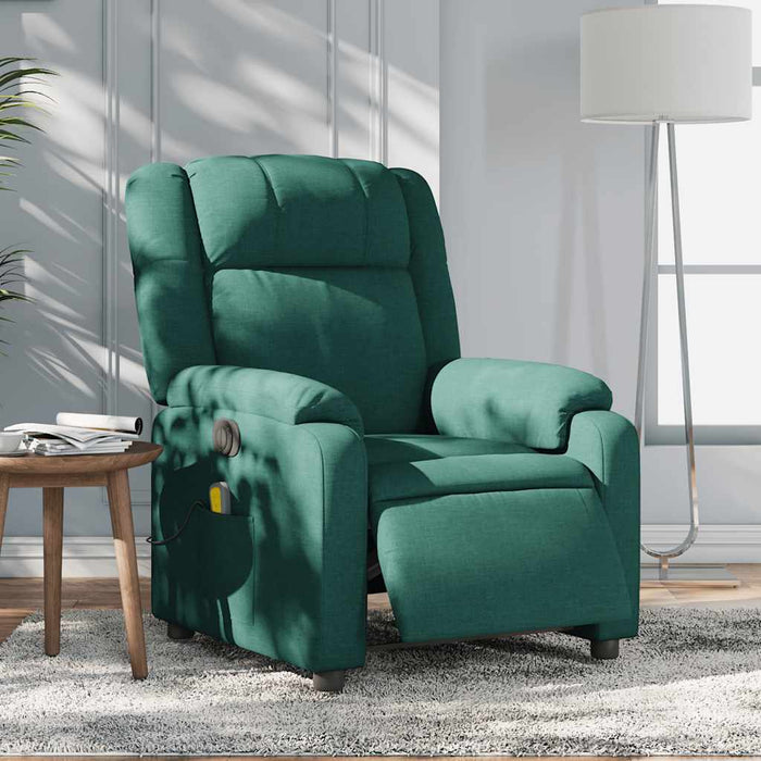 Fotoliu electric de masaj rabatabil, verde închis, textil WALTI