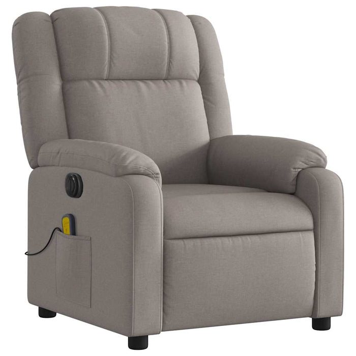 Fotoliu electric de masaj rabatabil, gri taupe, textil - WALTI WALTI