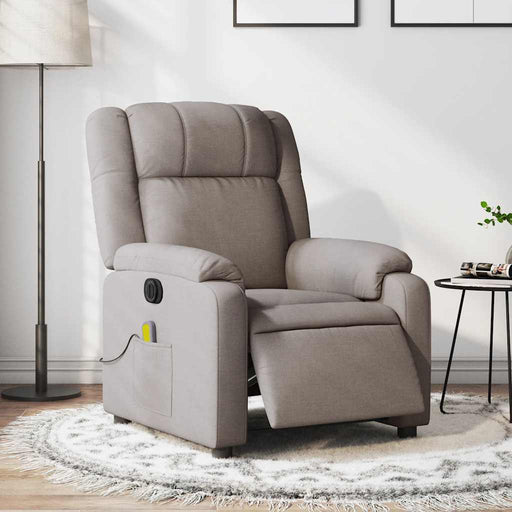 Fotoliu electric de masaj rabatabil, gri taupe, textil - WALTI WALTI