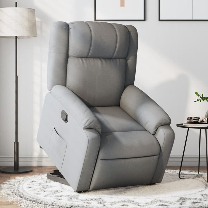 Fotoliu rabatabil cu ridicare, gri deschis, material textil WALTI