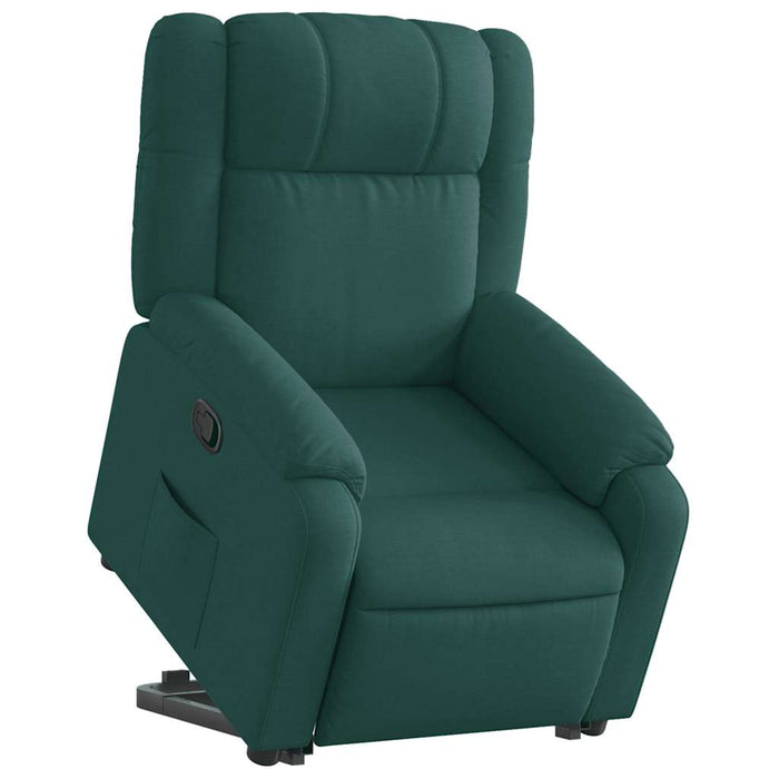 Fotoliu rabatabil ridicare pe verticală, verde închis, textil - WALTI WALTI