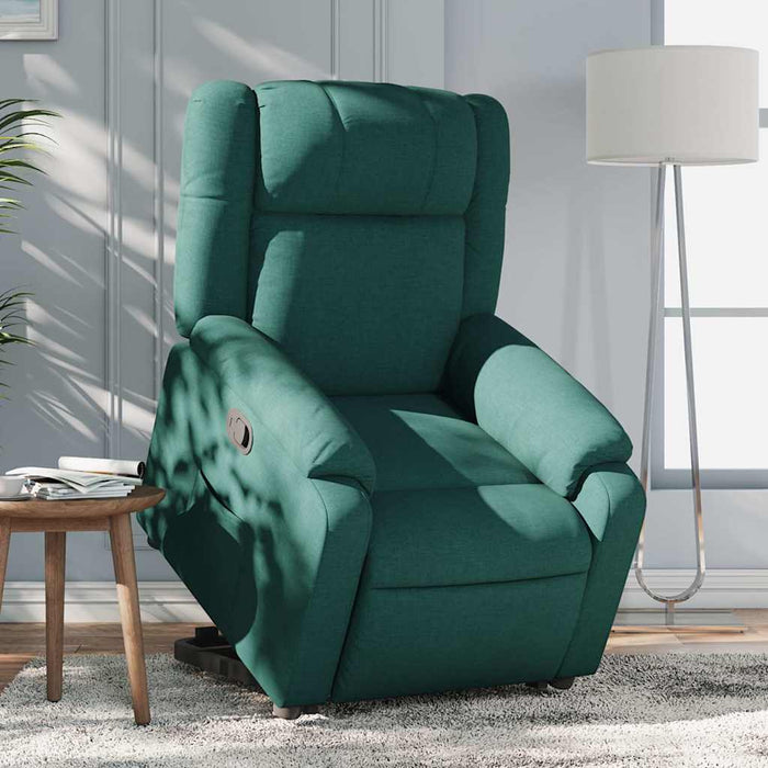 Fotoliu rabatabil ridicare pe verticală, verde închis, textil - WALTI WALTI