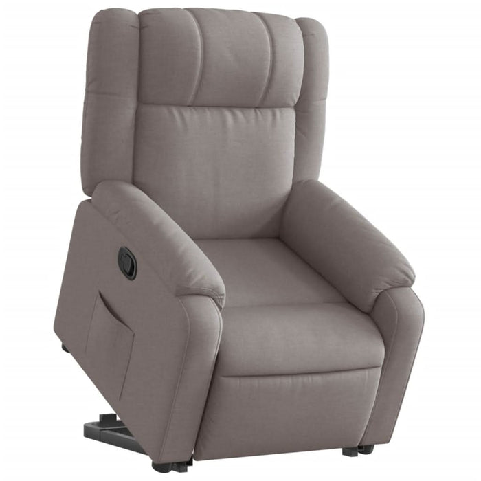 Fotoliu rabatabil cu ridicare pe verticală, gri taupe, textil - WALTI WALTI