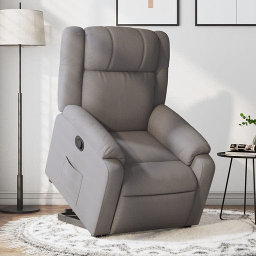 Fotoliu rabatabil cu ridicare pe verticală, gri taupe, textil - WALTI WALTI