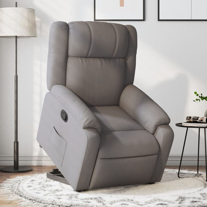 Fotoliu rabatabil cu ridicare pe verticală, gri taupe, textil - WALTI WALTI