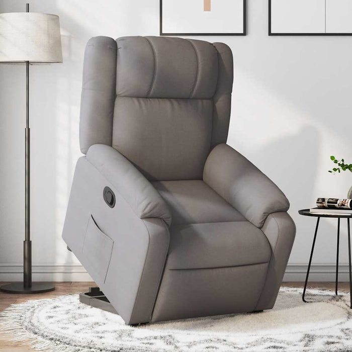 Fotoliu rabatabil cu ridicare pe verticală, gri taupe, textil - WALTI WALTI