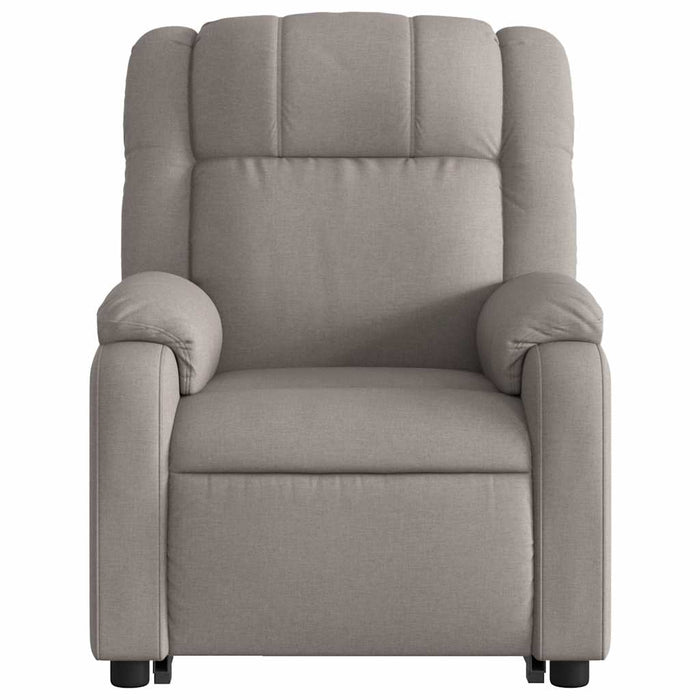 Fotoliu rabatabil de masaj cu ridicare, gri taupe, textil WALTI